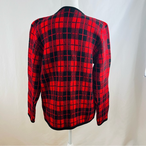 Vintage Brooks Brothers Ted Plaid 100% Wool Knit Cardigan/Blazer - Picture 2 of 11